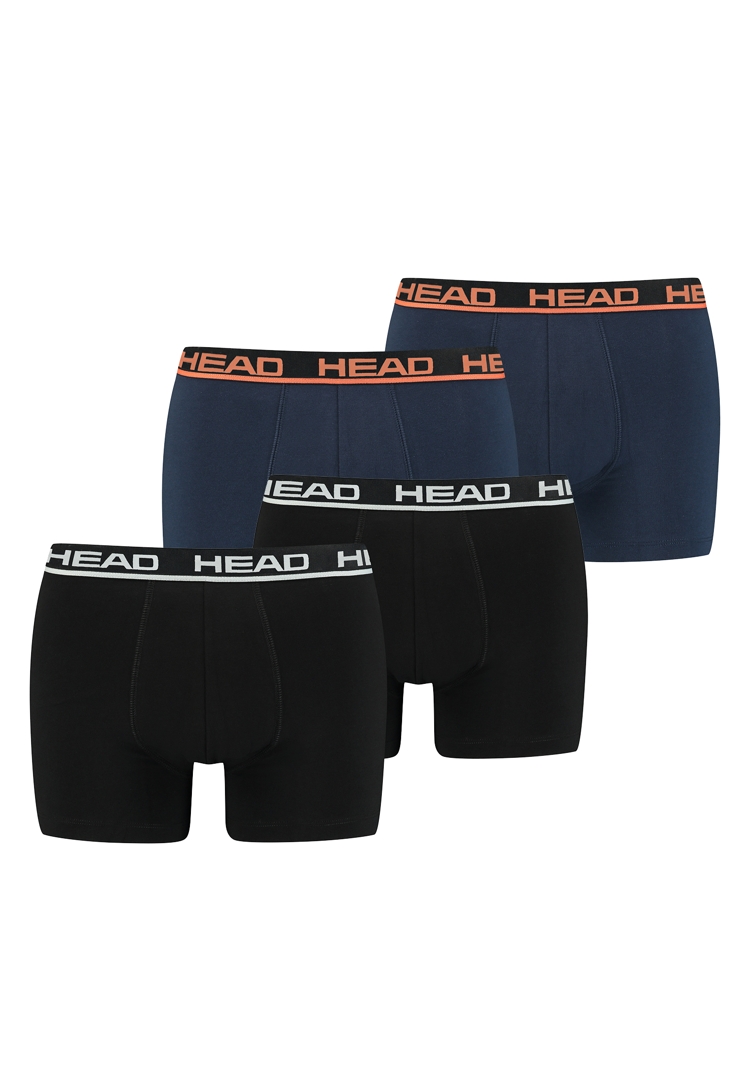 Боксеры HEAD Boxershorts Head Basic Boxer 4P, цвет Black/Blue Orange