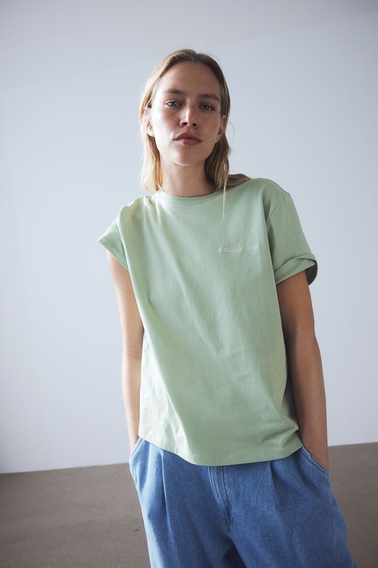 

Хлопковая футболка H&M, зеленый
