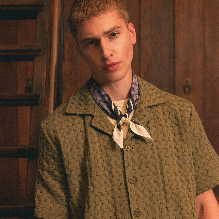

Рубашка *Never Enough.* Waffle Shirt Asphaltgold, зеленый