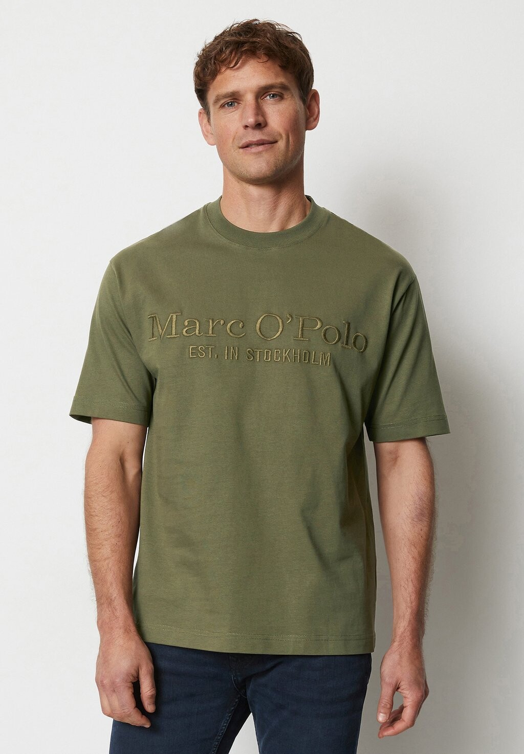 

Футболка с принтом RELAXED AUS SCHWERER BIO Marc O'Polo, цвет asher green
