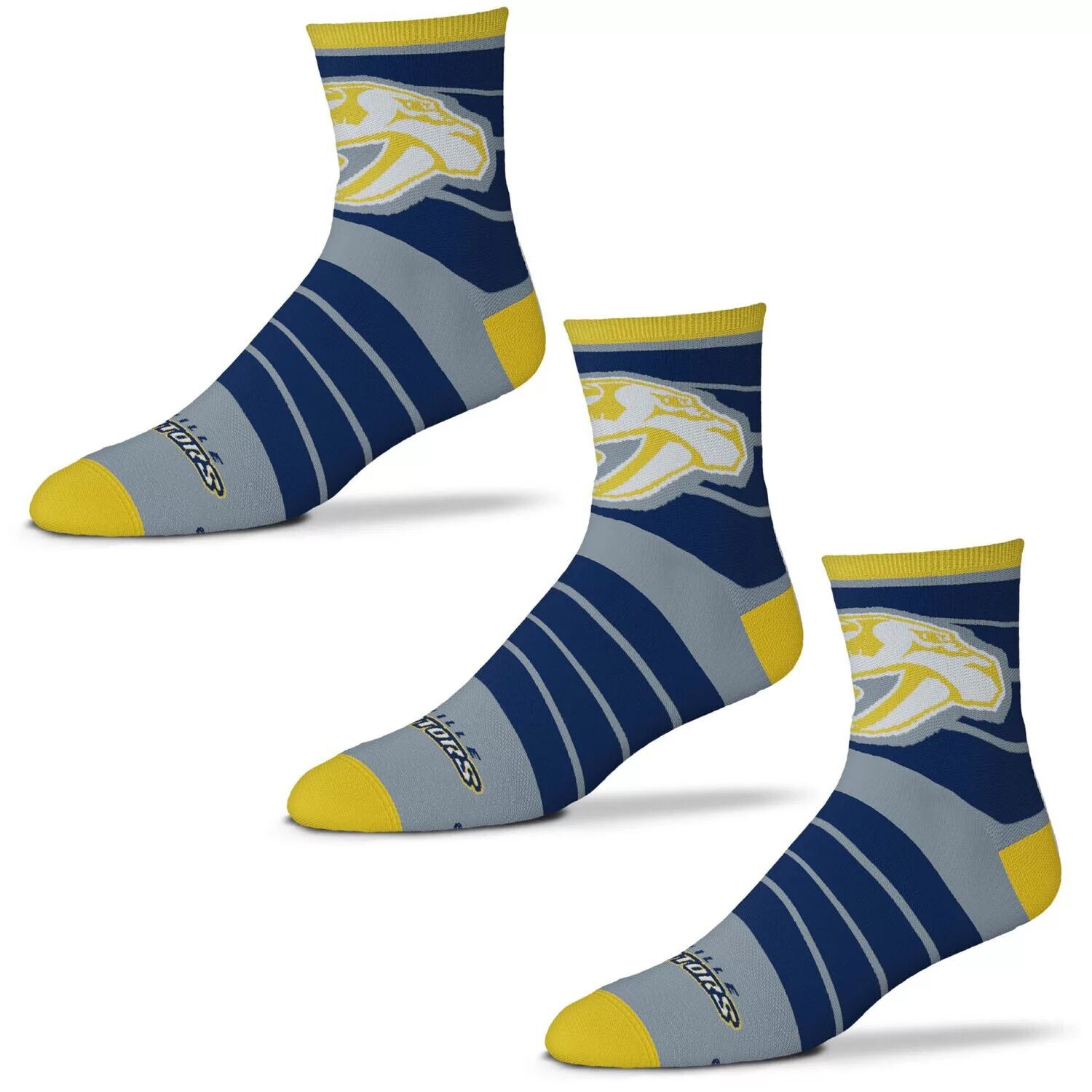 

Набор из трех мужских носков для босых ног Nashville Predators Quad
