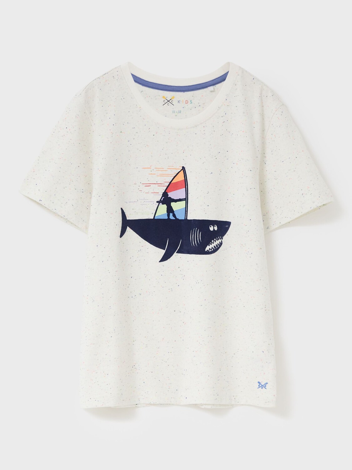 

Детская футболка для виндсерфинга с изображением акулы Crew Clothing, аква блю