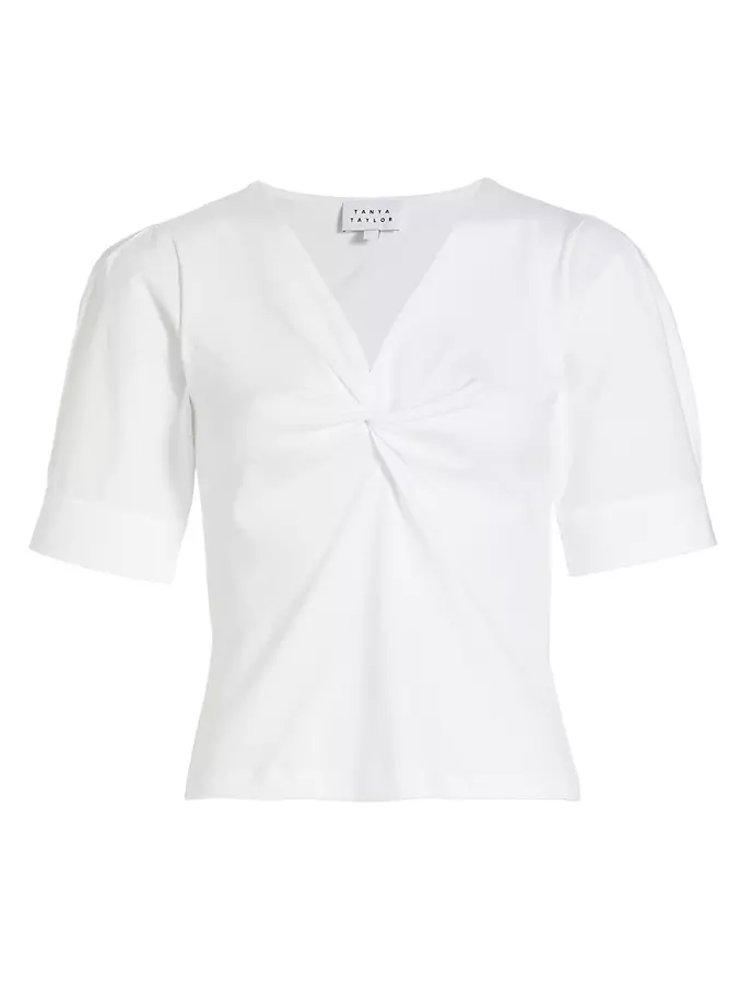 Ronelle перекрученная блузка с V-образным вырезом Tanya Taylor, белый