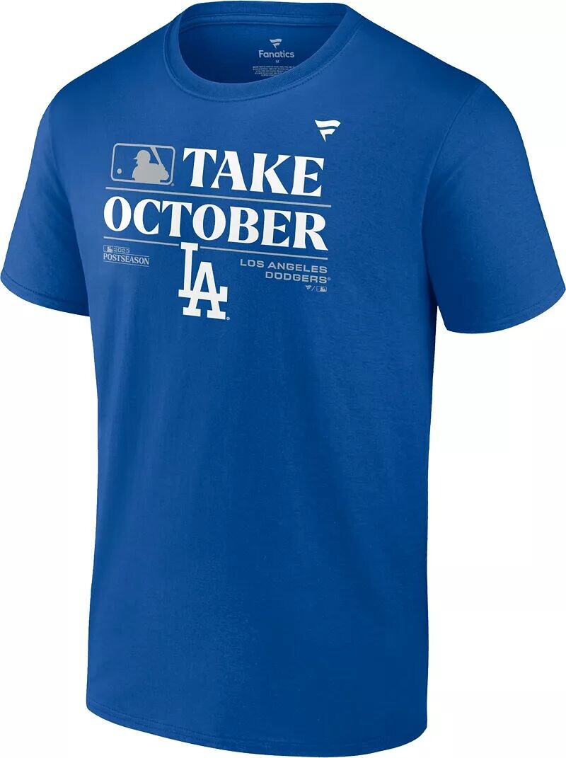 

Мужская футболка MLB постсезона 2023 "Take October" в раздевалке Los Angeles Dodgers