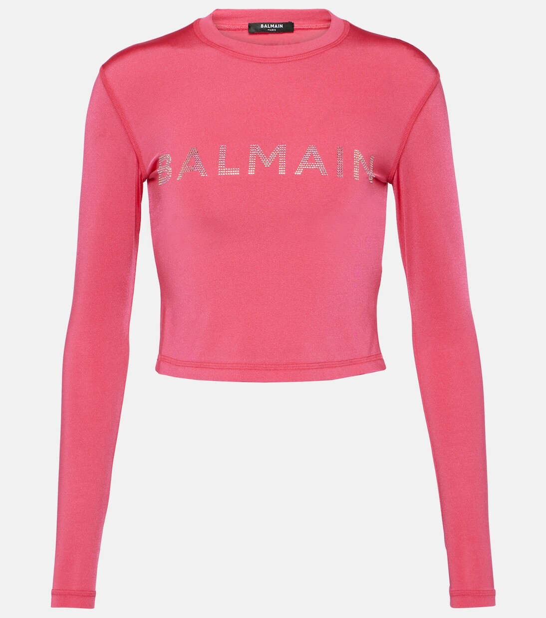 

Укороченный рашгард с декором. Balmain, розовый