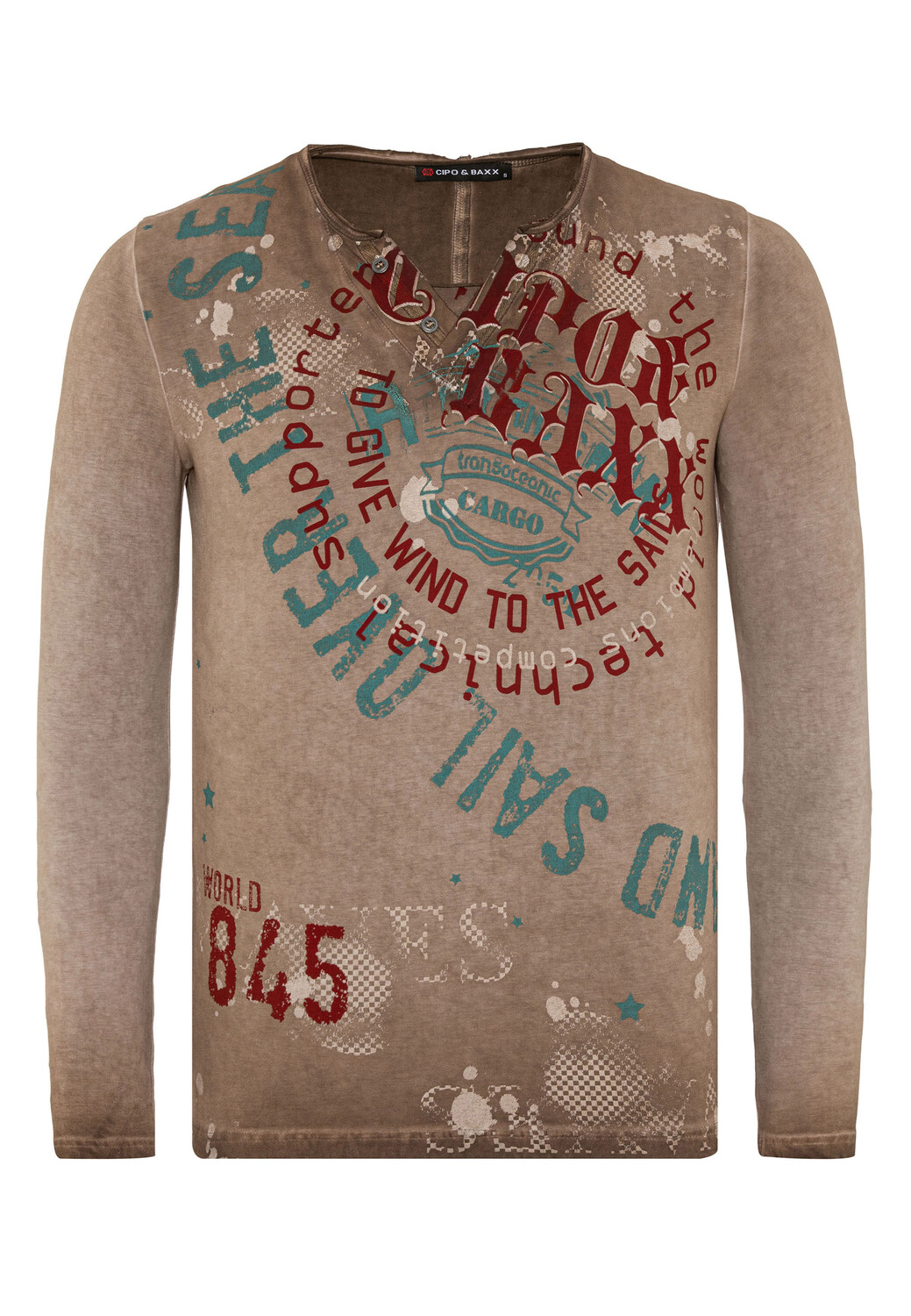 

Лонгслив Cipo & Baxx Langarmshirt, коричневый