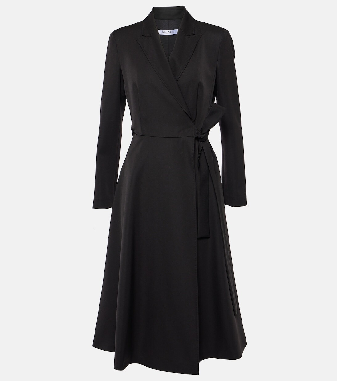 

Тренч afelio из шерсти и мохера Max Mara, черный