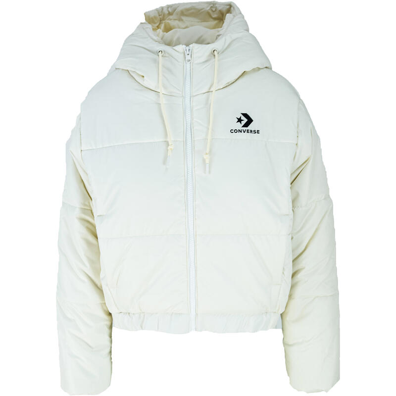 цена Короткая синтетическая куртка-пуховик Converse, белая, женская