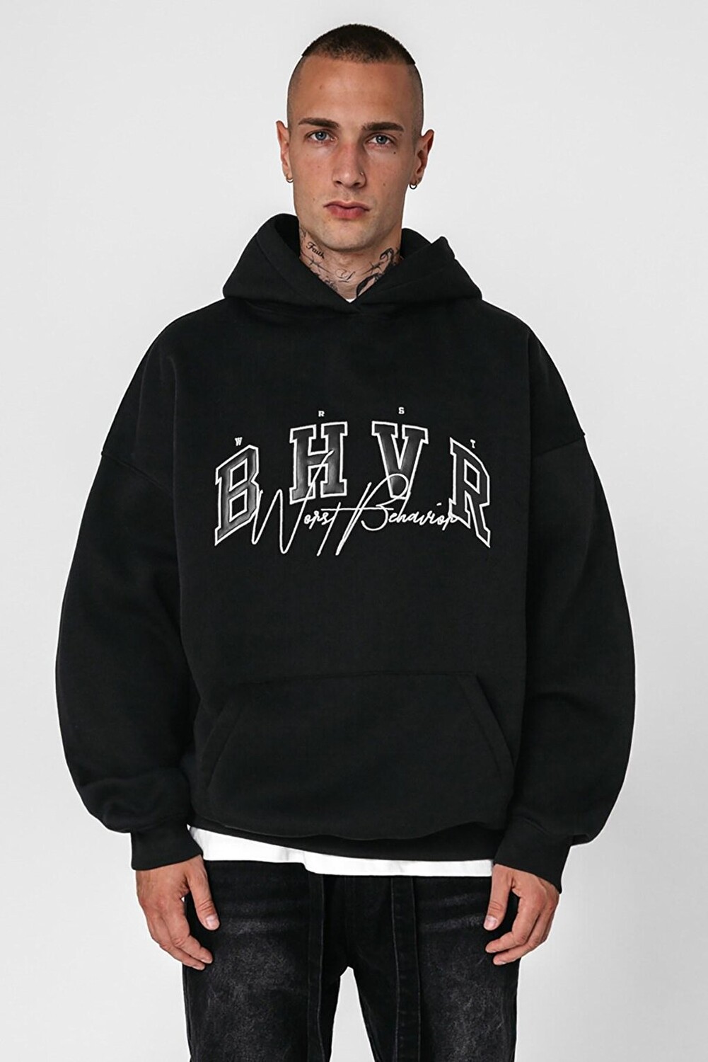 

Черный мужской свитшот Oversize 5344 MADMEXT