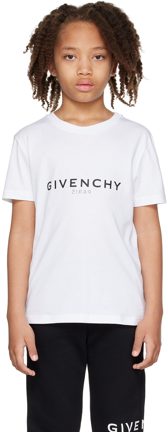 

Детская белая футболка с принтом Givenchy