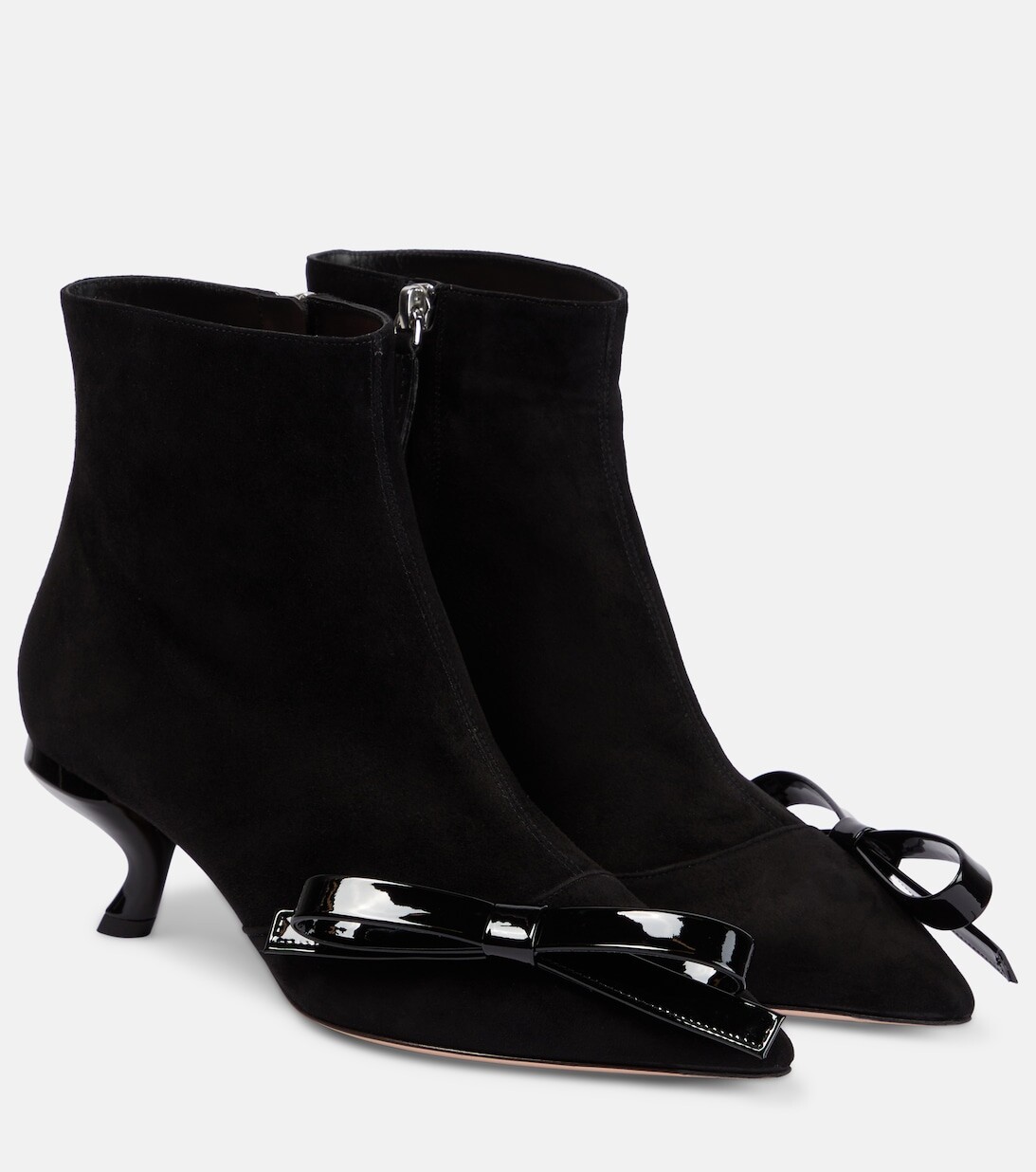 

Замшевые ботильоны с бантом Virgule Roger Vivier, черный