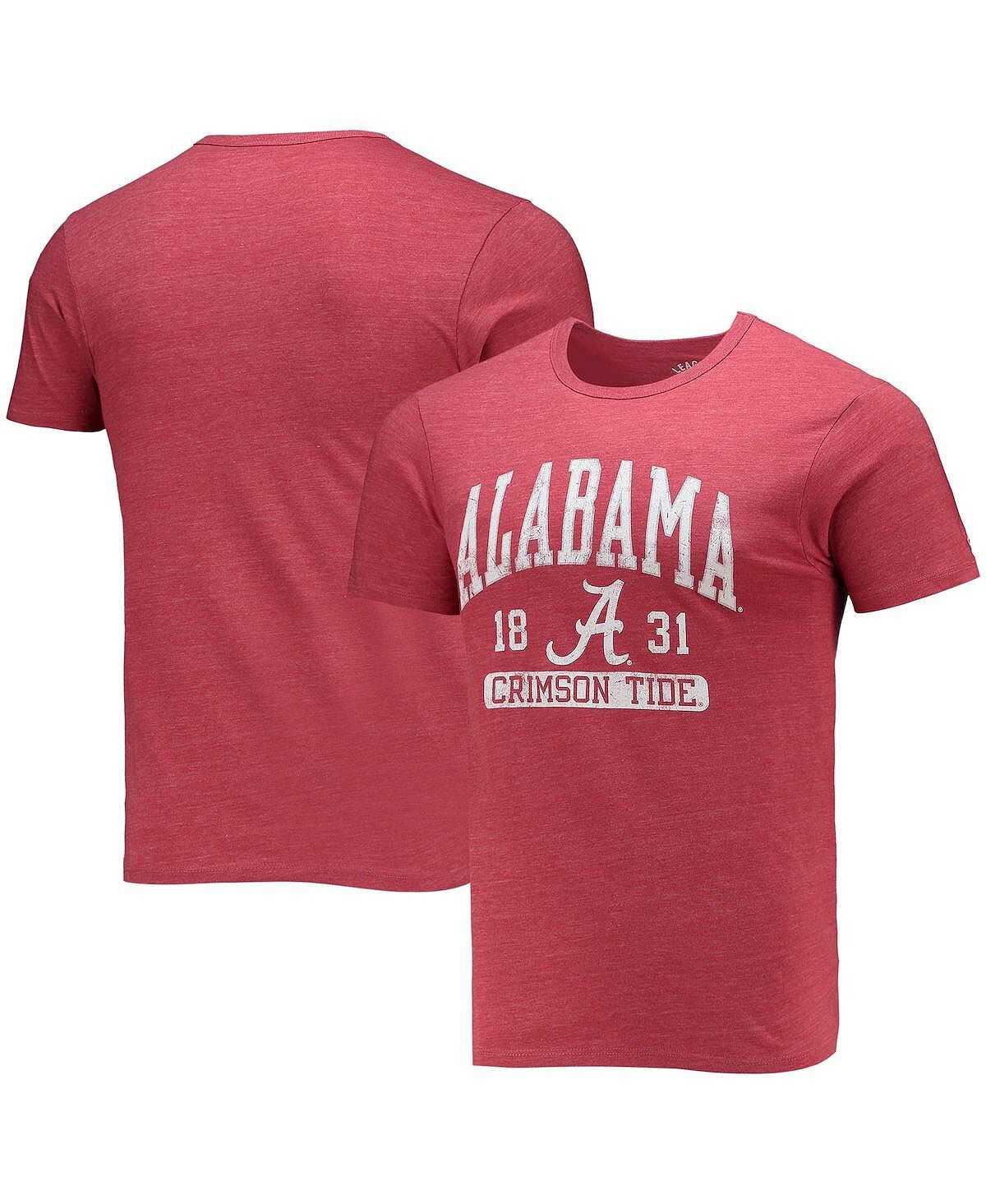 

Мужская футболка с меланжевым принтом crimson alabama crimson tide volume up victory falls tri-blend League Collegiate Wear