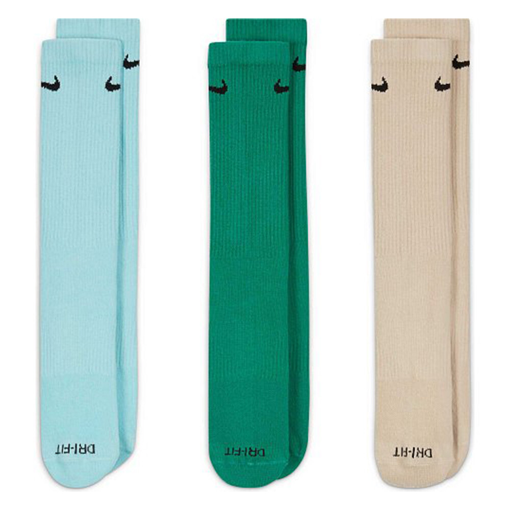 

Носки Nike Everyday Plus Lightweight Dri-FIT, 3 пары, голубой/зелёный/бежевый