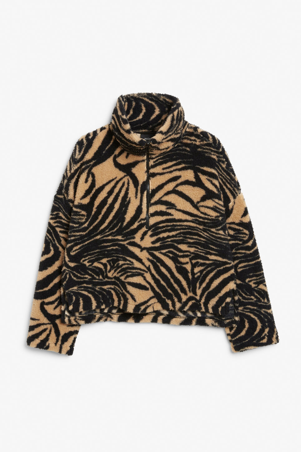 

Свитер Monki Tiger из искусственного флиса с молнией до половины, коричневый