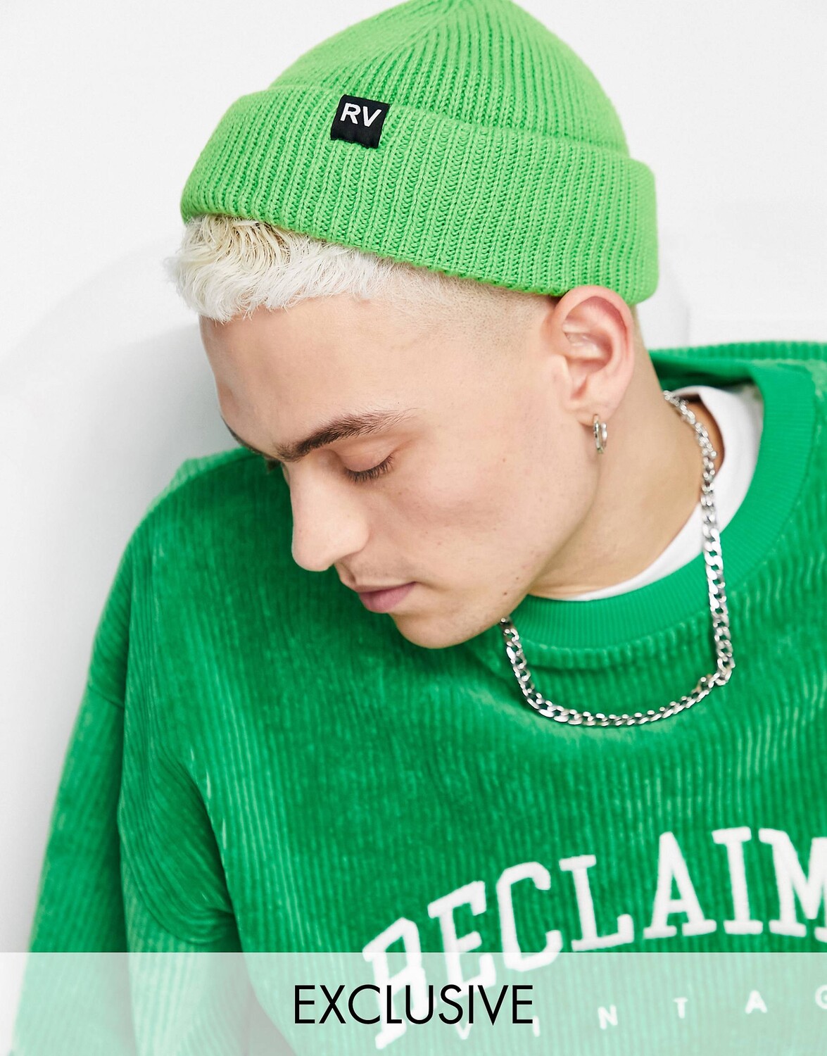 

Ярко-зеленая шапка унисекс в стиле рыбака Reclaimed Vintage - LGREEN