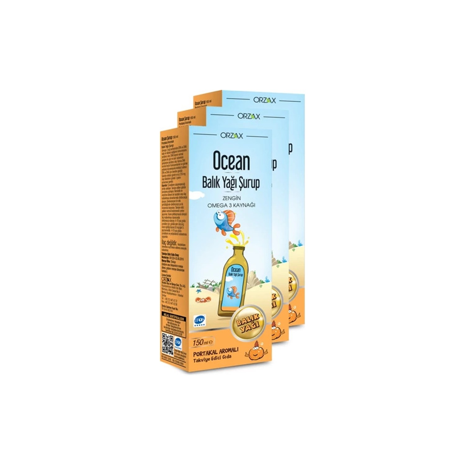 Рыбий жир Ocean Orange, 3 упаковки
