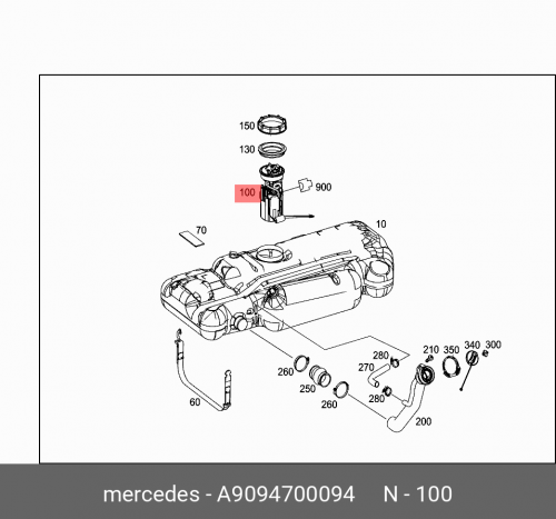 Насос бака топливного MERCEDES-BENZ A909 470 00 94 комплект картриджа фильтра топливного a6540920000 mercedes benz