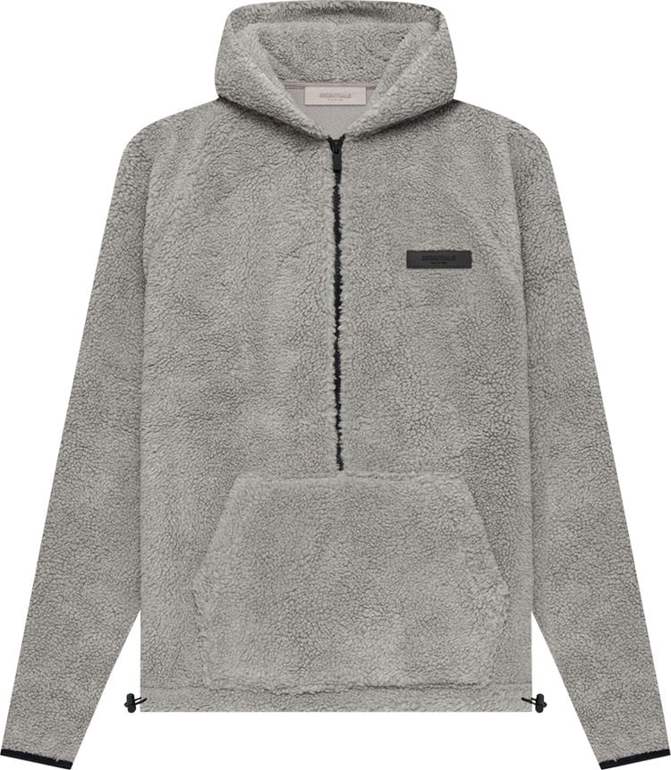 Худи Fear of God Essentials Polar Fleece Half Zip Hoodie 'Dark Oatmeal', серый - фото