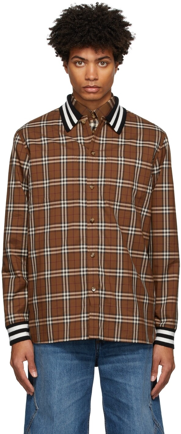 

Коричневая рубашка в клетку Burberry