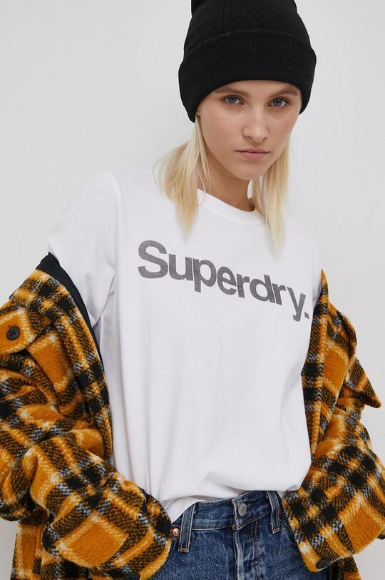 

Хлопковая футболка Superdry, белый