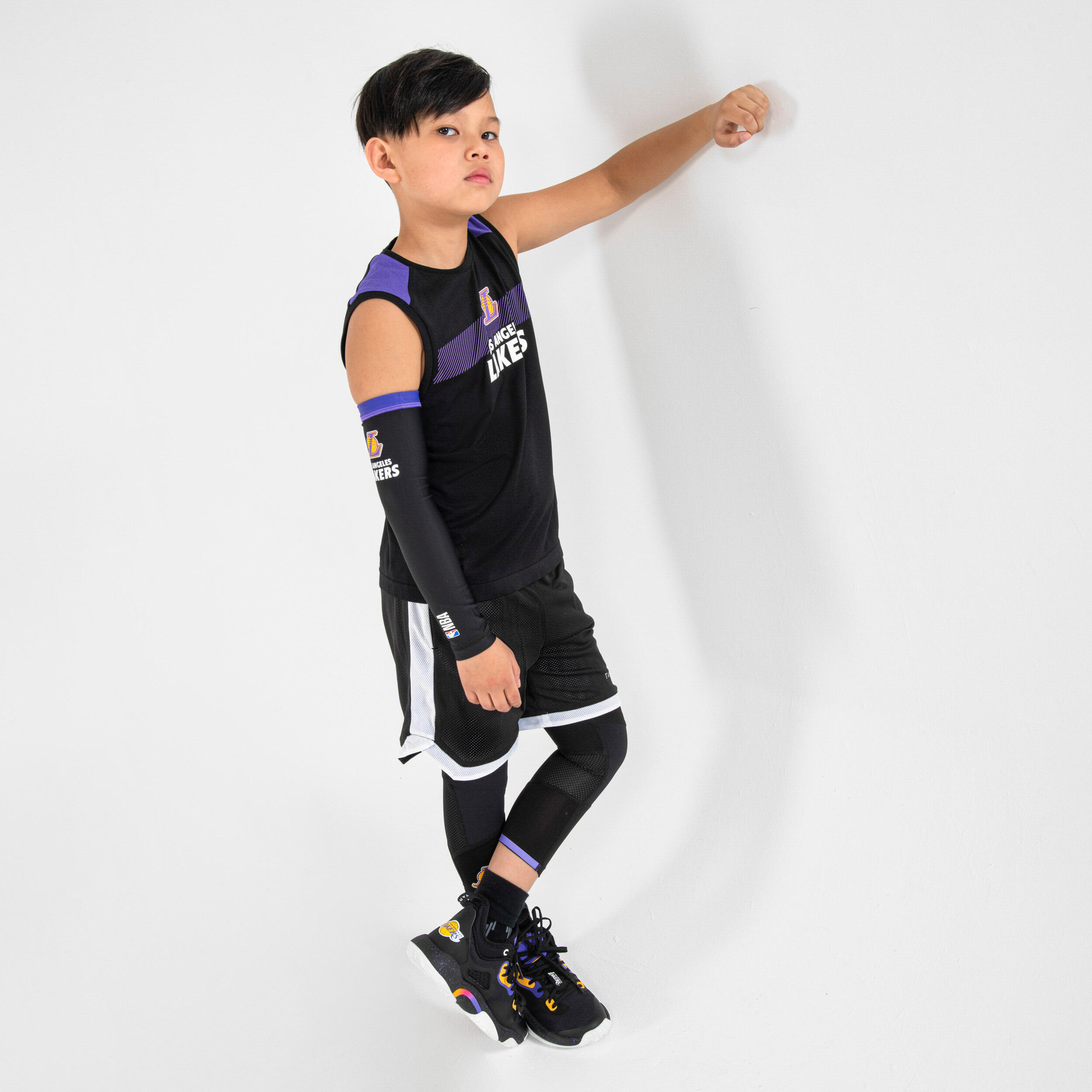 Buy Basketball Elbow Guard E500 - Purple/Nba Los Angeles Lakers
