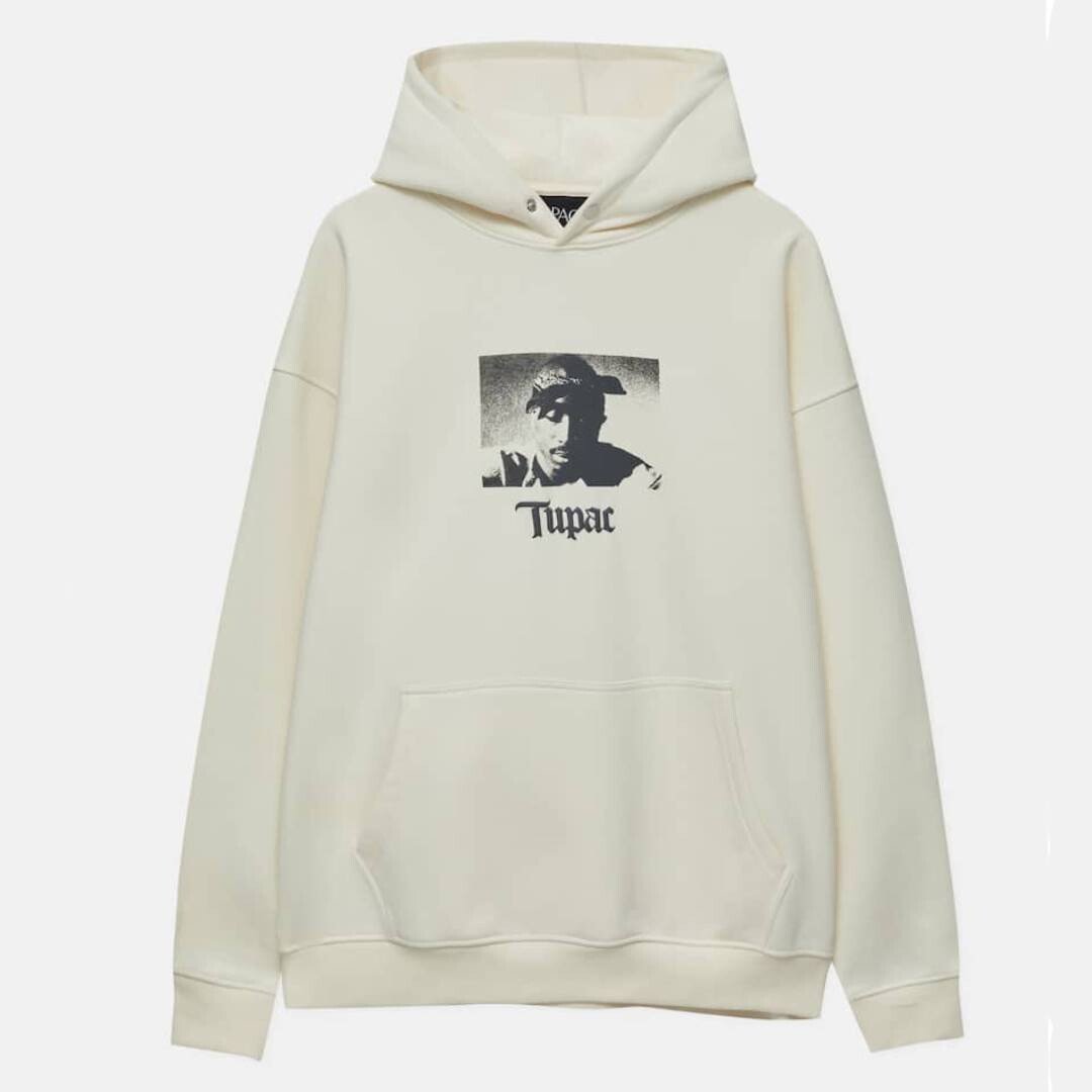 

Толстовка с капюшоном Pull&Bear Tupac, белый