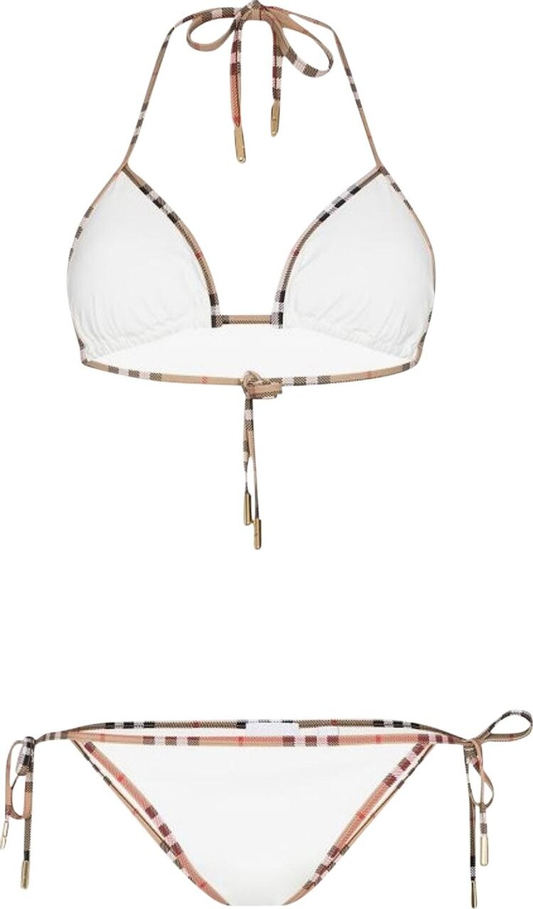 

Бикини Burberry Vintage Check Trim Bikini 'White', белый