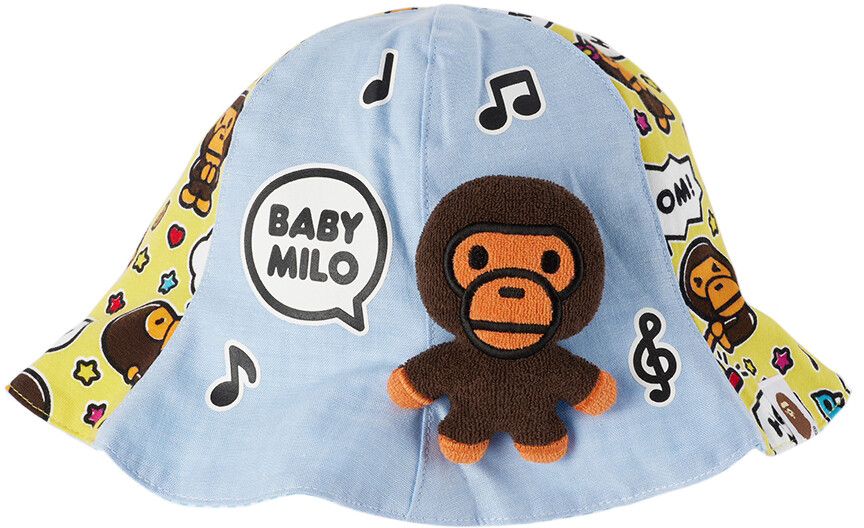 

Детская сине-желтая шляпа-ведро Baby Milo Speech BAPE