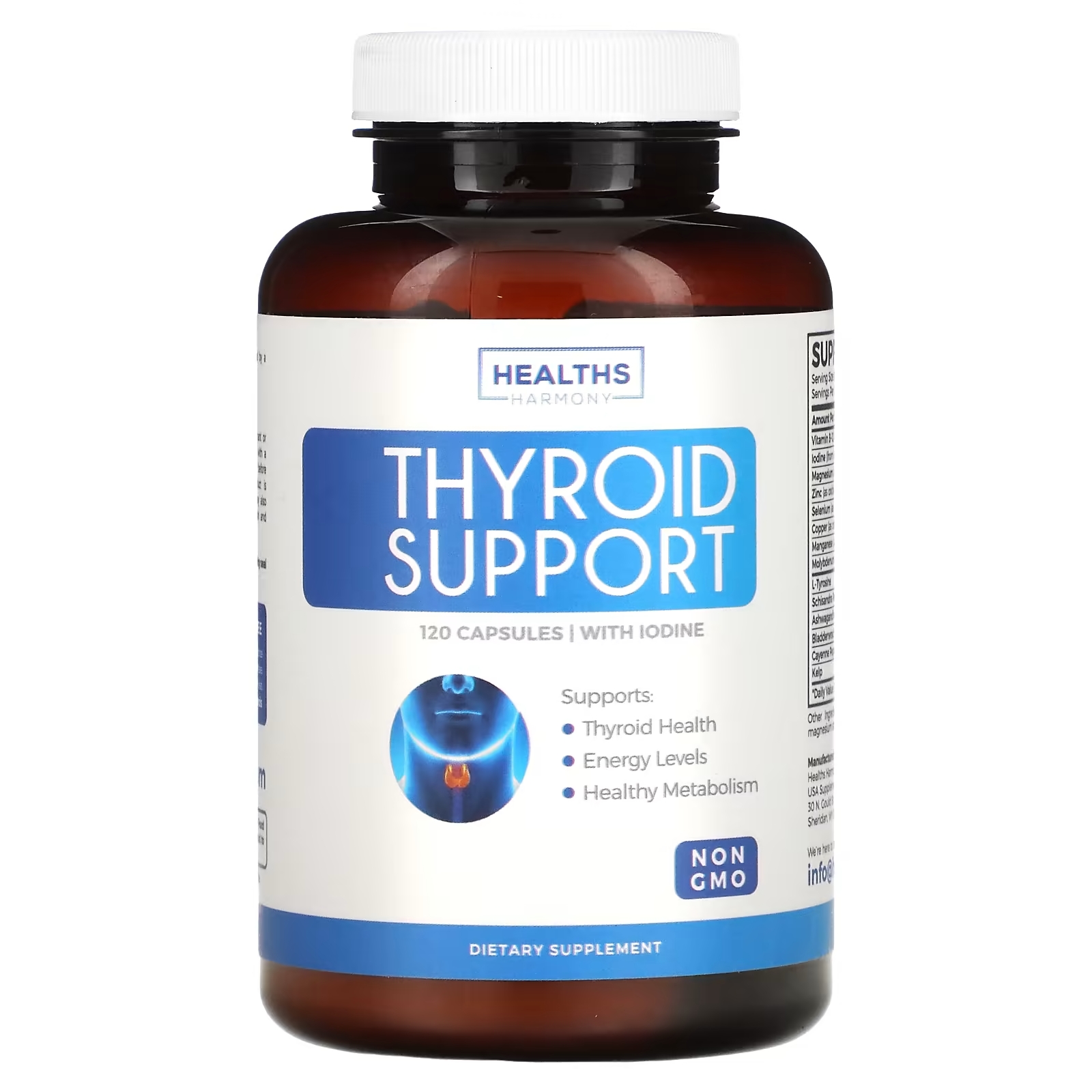Healths Harmony Поддержка щитовидной железы, 120 капсул mpx 1000 поддержка предстательной железы 120 капсул bluebonnet nutrition