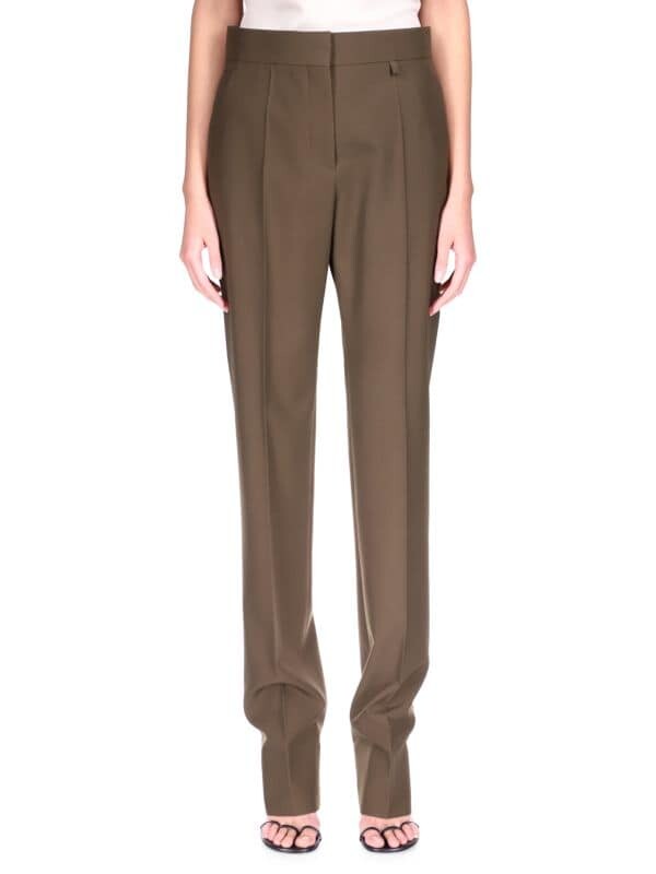 

Брюки Зауженные Givenchy с высокой посадкой, dark khaki