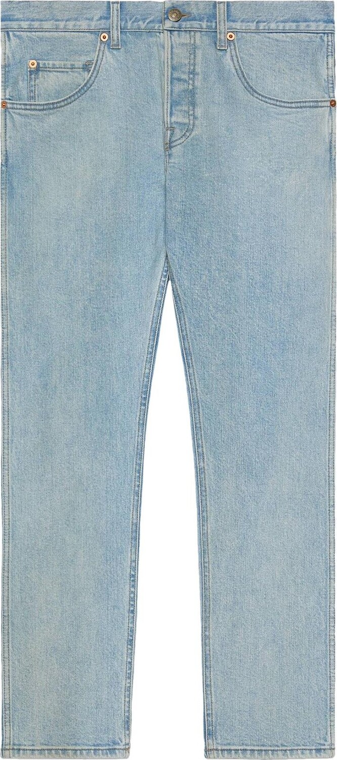 

Джинсы Gucci Tapered Washed Jeans Light Blue, синий