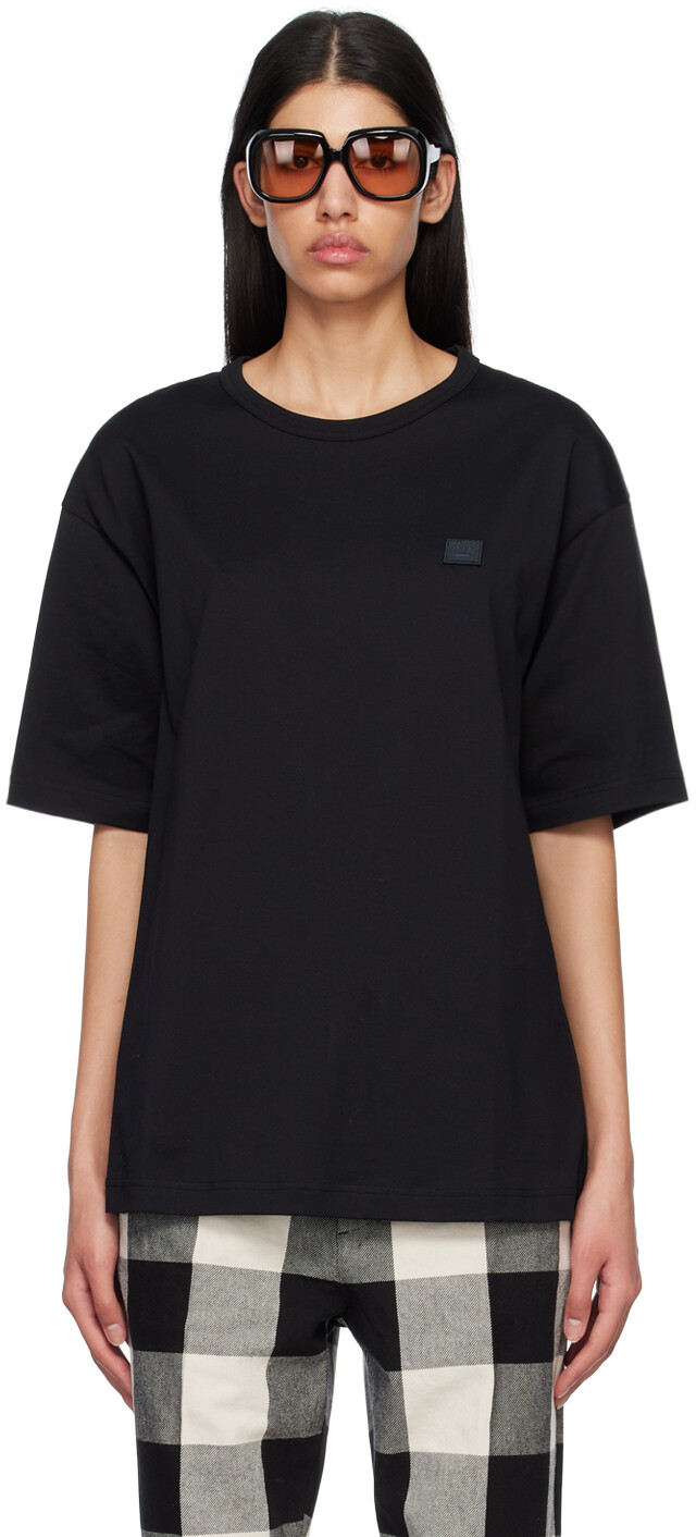 

Черная футболка с нашивками Acne Studios, Черный