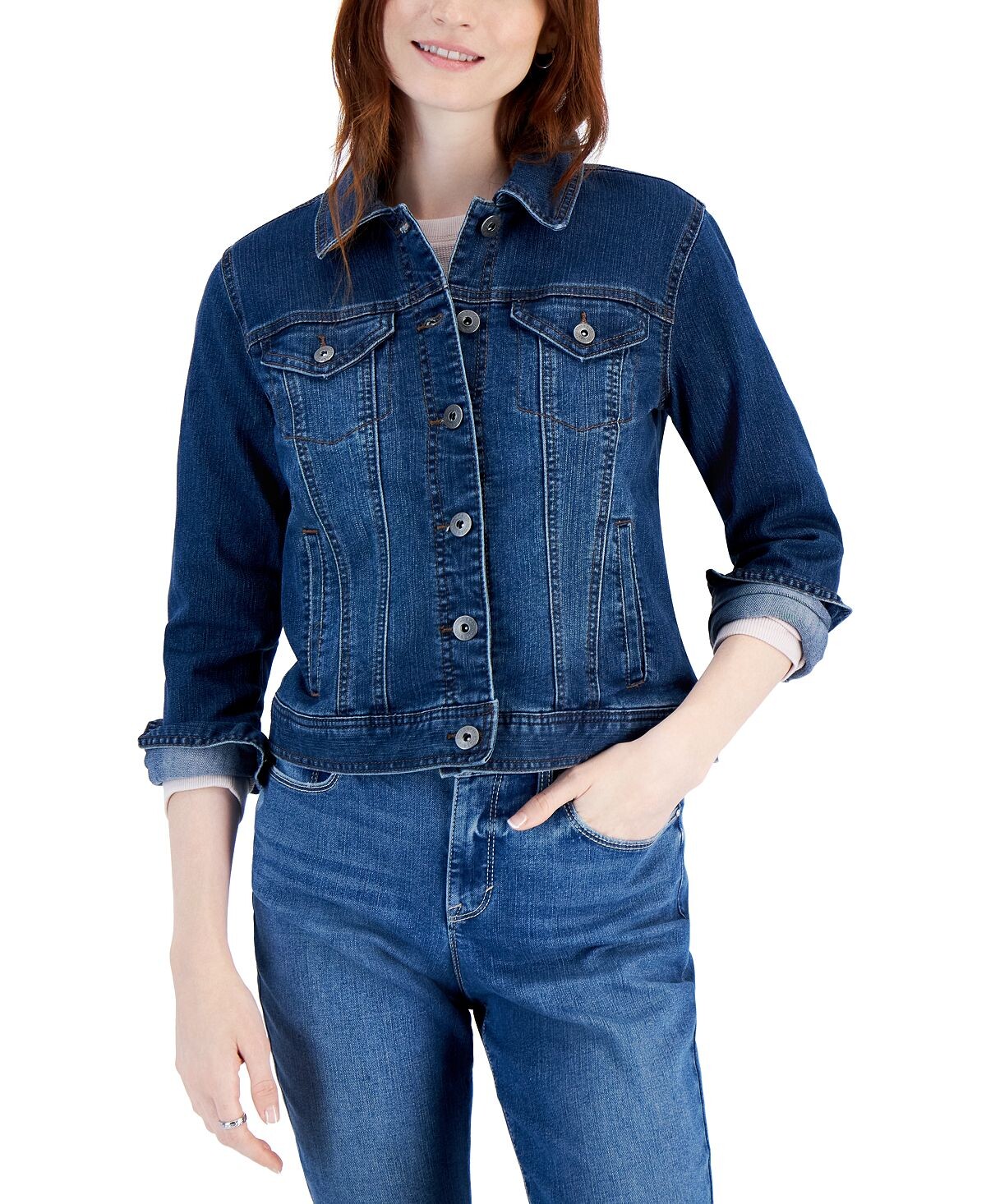 

Миниатюрная джинсовая куртка, созданная для macy's Style & Co