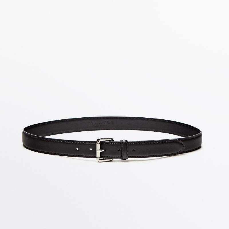 

Ремень Massimo Dutti Leather, черный