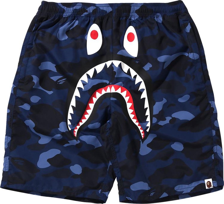 Шорты BAPE Color Camo Shark Beach Shorts 'Navy', синий