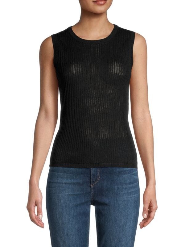 

Новинка, ребристая майка Saks Fifth Avenue Pitch black
