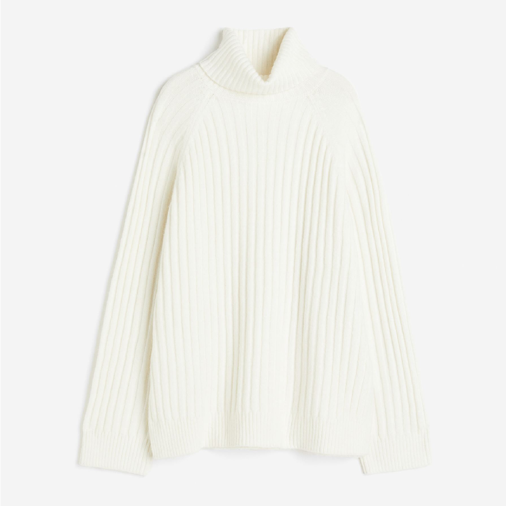 цена Свитер H&M Rib-knit Turtleneck, белый