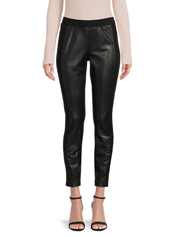 

Узкие брюки из искусственной кожи NANETTE nanette lepore Very black, Черный