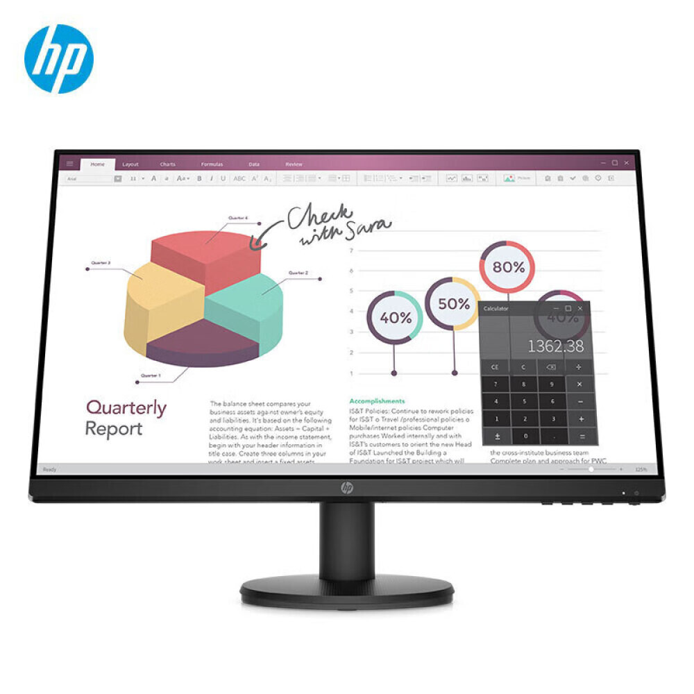 

Монитор HP P24V G4 23,8" IPS full HD с трехсторонней узкой рамкой