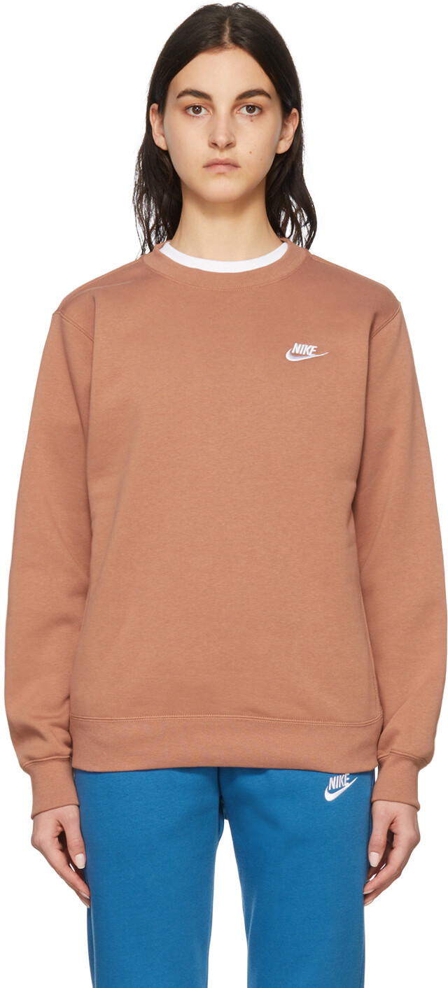 

Коричневая хлопковая толстовка Nike, Коричневый