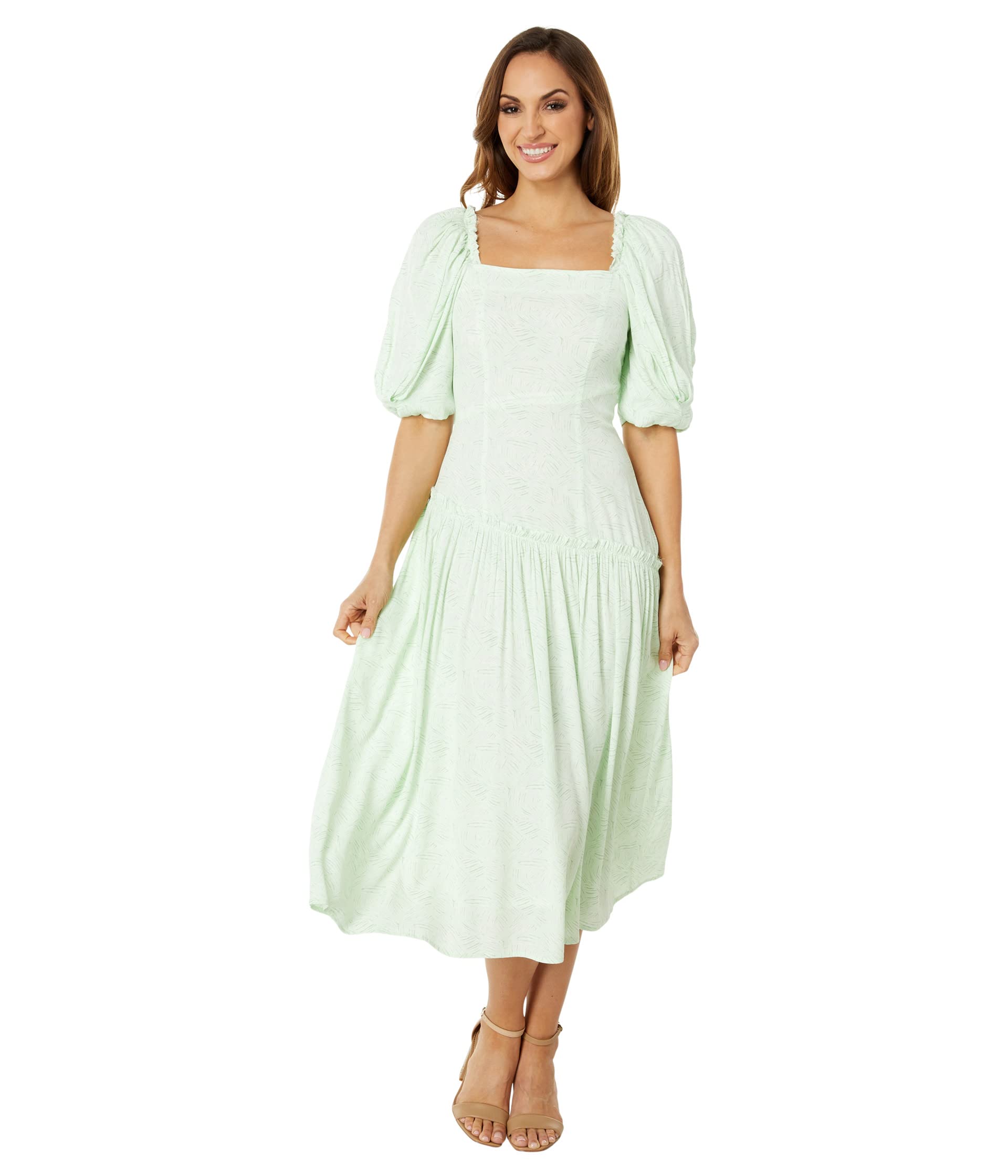 Платье MOON RIVER, Puff Sleeve Midi Dress платье sundry puff sleeve dress