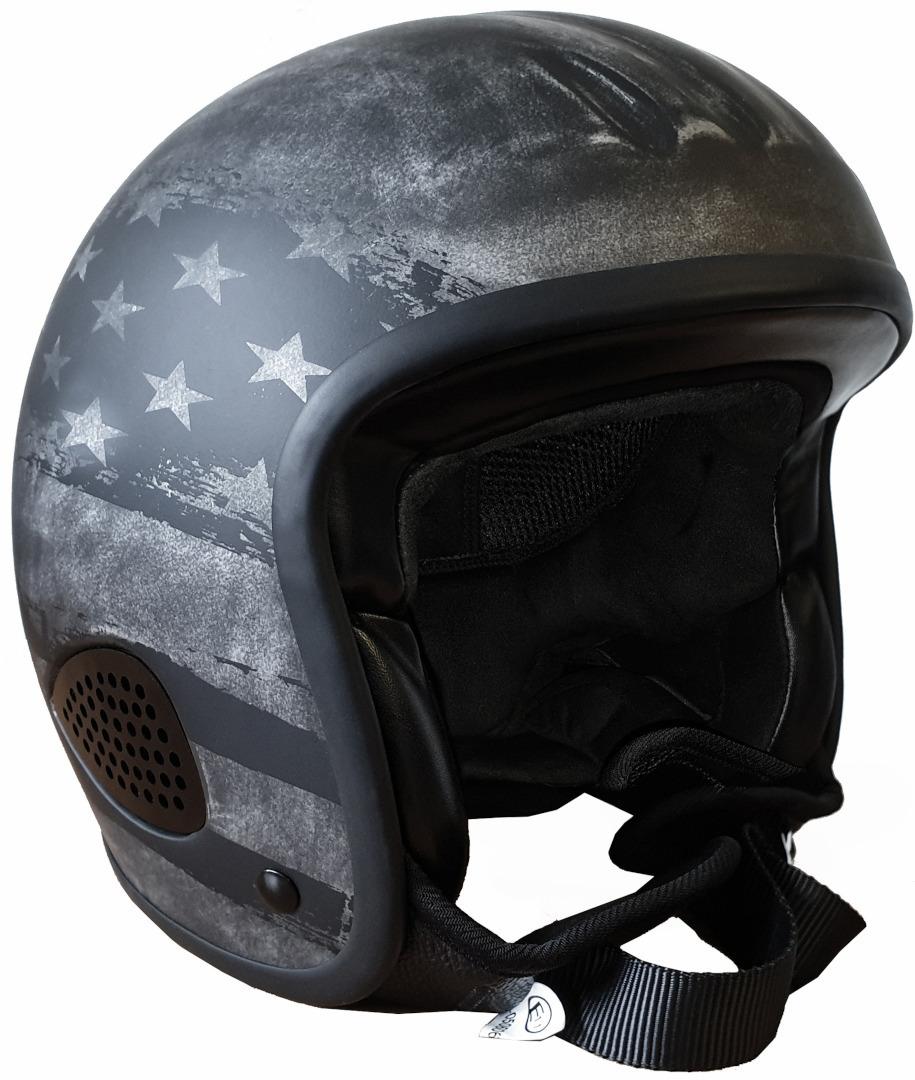 Реактивный шлем Bores Gensler Kult с логотипом, черный/белый/серебристый f31 люди реактивный шлем hjc белый серебристый
