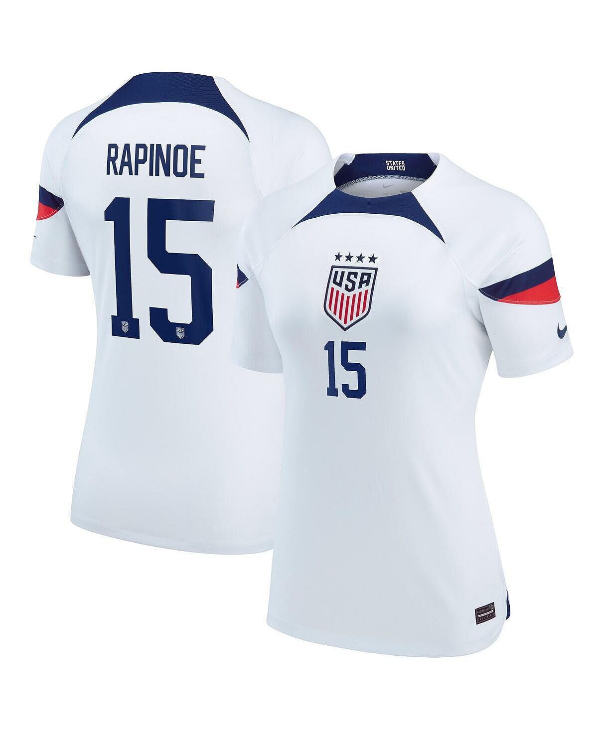 Женская футболка megan rapinoe white uswnt 2022/23 home breathe stadium replica player jersey Nike, белый женская футболка becky sauerbrunn white uswnt 2022 23 home breathe stadium replica player jersey nike белый