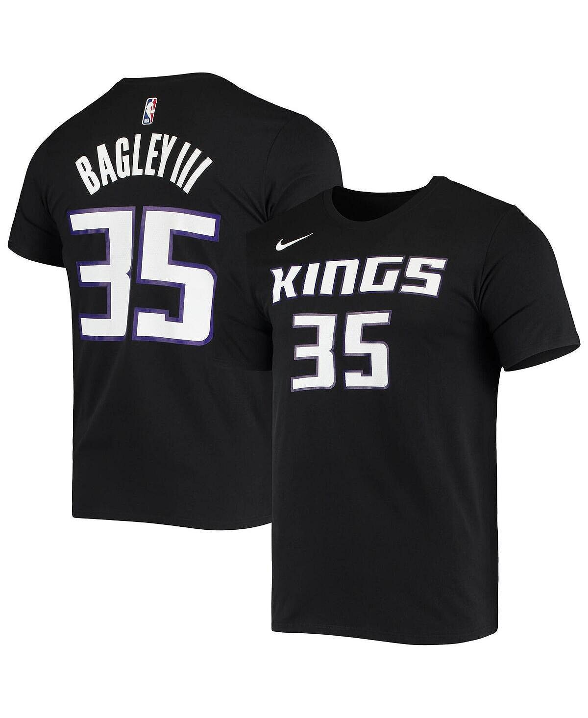 

Мужская футболка marvin bagley iii black sacramento kings team с названием и номером для выступлений Nike, черный