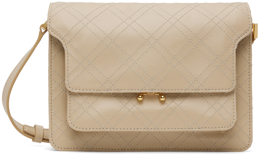 

Бежевая средняя мягкая сумка Trunk Marni