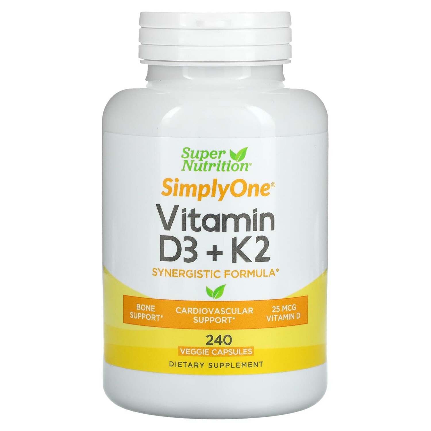 

витамины D3 и К2, 240 растительных капсул Super Nutrition