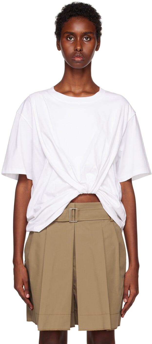 

Белая футболка с драпировкой 3.1 Phillip Lim, Белый