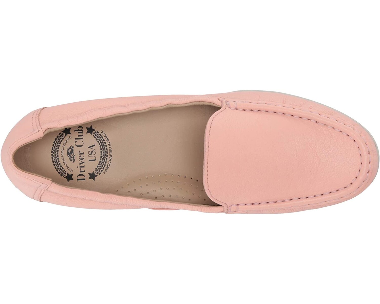 

Лоферы Women's Leather Made in Brazil Venetian Scrunch Back Loafer Flat Driver Club USA, розовый