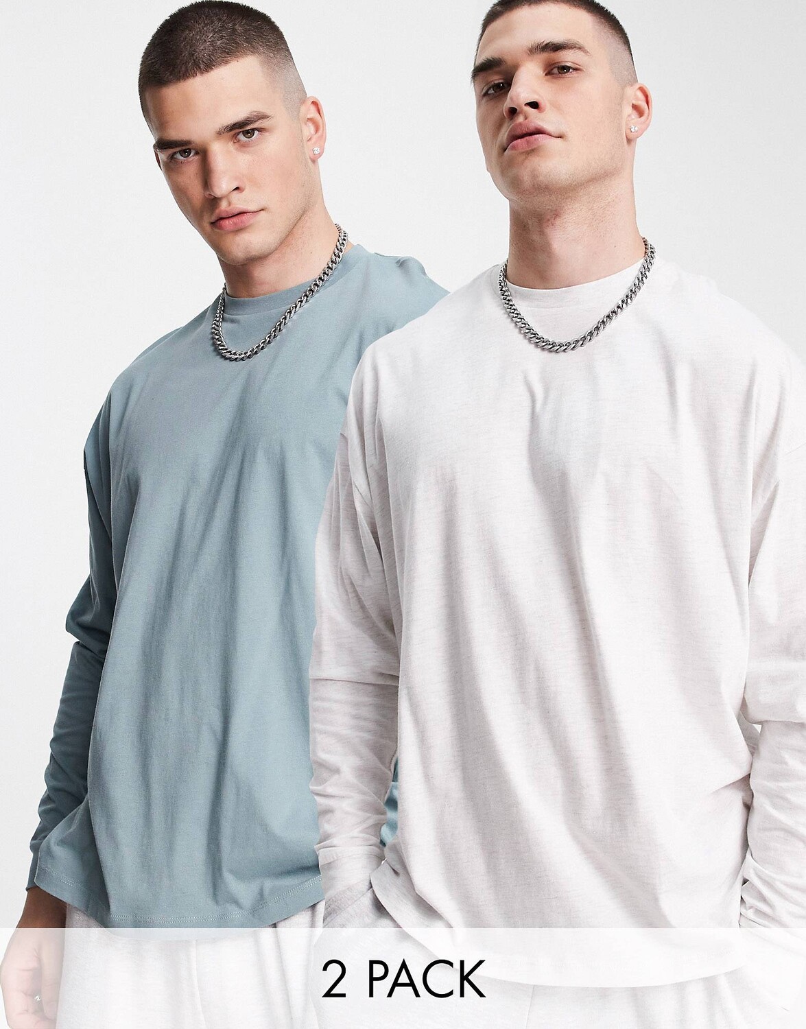 

Набор из 2 футболок оверсайз с длинным рукавом ASOS DESIGN из мультика - MULTI