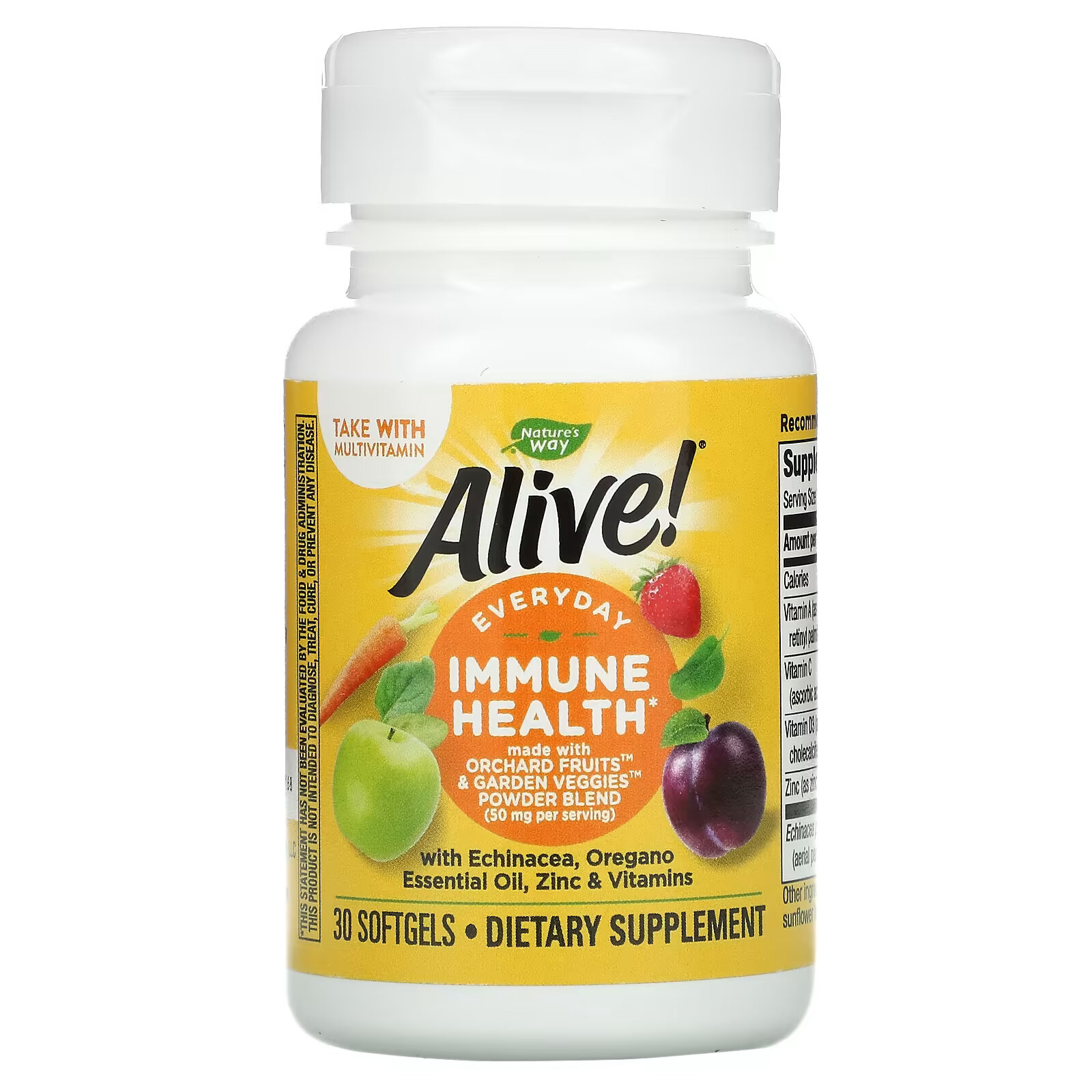 Мультивитамины Nature's Way Alive для иммунной системы, 30 мягких таблеток nature s way alpha betic мультивитамины 30 таблеток